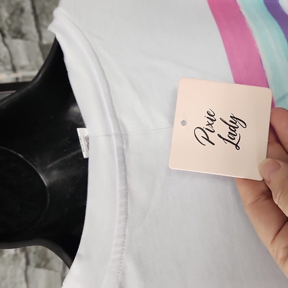 Pixie Lady Watercolor Striped Pullover Sweatshirt - Picture 7 of 8